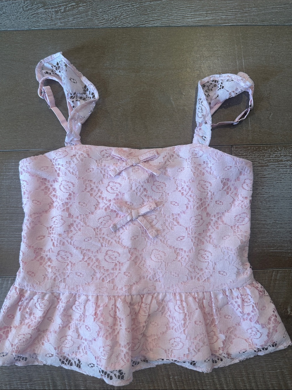 abercrombie kids Pink Lace Peplum Tank Top NWOT